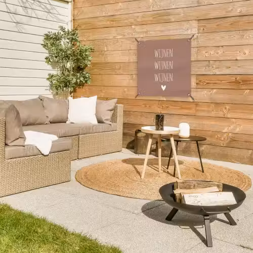 Spreuken - Wijnen wijnen wijnen - Quotes tuinposter los doek klein -sfeer4
