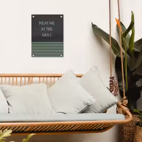 Quote - Groen - Grill - Zomer tuinposter los doek klein -sfeer7