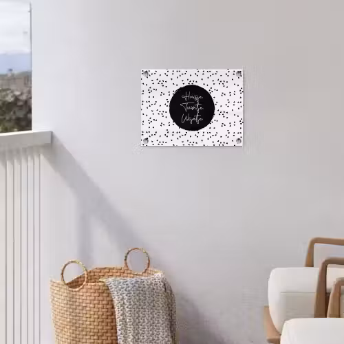 Quotes - Huisje. Tuintje. Wijntje. - Wijn - Tekst tuinposter los doek klein -sfeer8