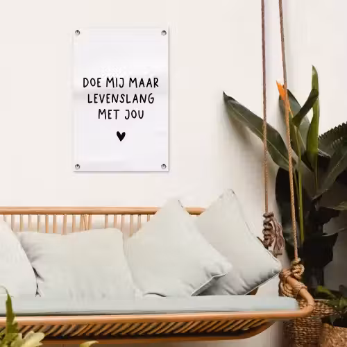 Quotes - Doe mij maar levenslang met jou - Spreuken tuinposter los doek klein -sfeer7