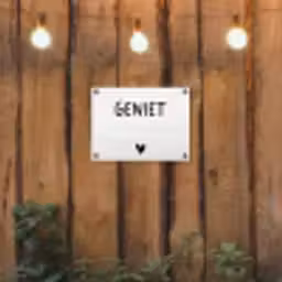 Quotes - Geniet - Spreuken tuinposter los doek klein -sfeer1