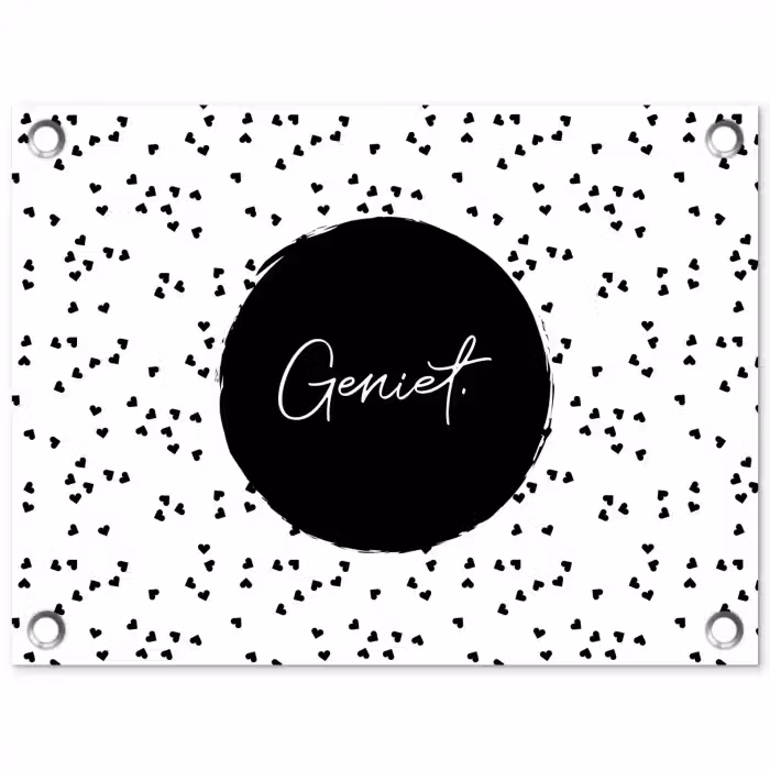 Quotes - Geniet - Zomer - Tekst tuinposter los doek klein -3d