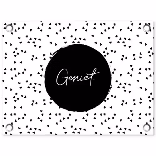 Quotes - Geniet - Zomer - Tekst tuinposter los doek klein -3d