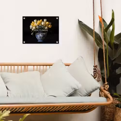 Quotes - Bloem - Tulp - Geel tuinposter los doek klein -sfeer7