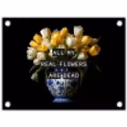 Quotes - Bloem - Tulp - Geel tuinposter los doek klein -3d