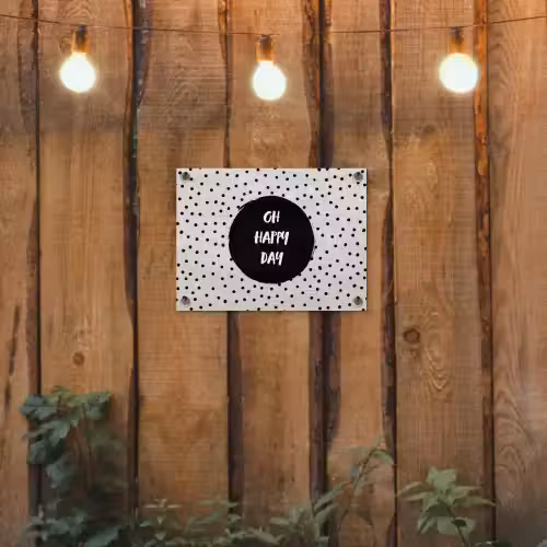 Quotes - Gelukkig - Tekst - Oh happy day tuinposter los doek klein -sfeer1