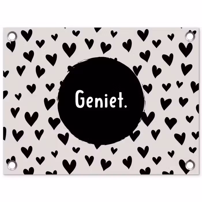 Quotes - Hartje - Tekst - Geniet tuinposter los doek klein -3d