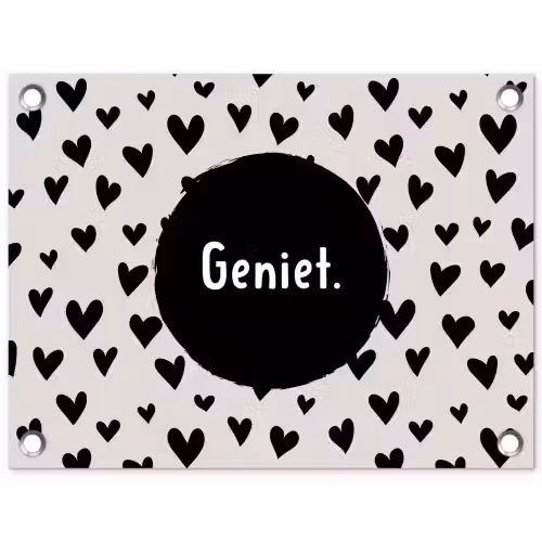 Quotes - Hartje - Tekst - Geniet tuinposter los doek klein -3d