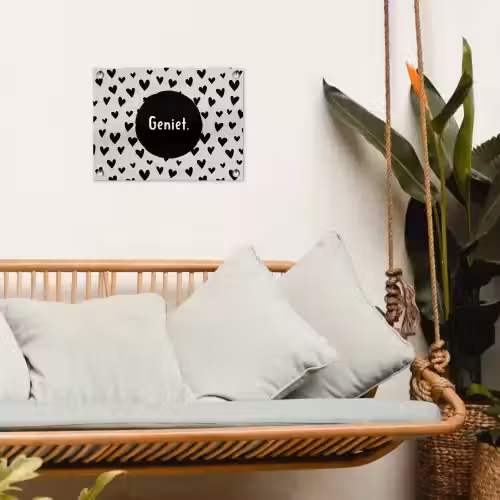 Quotes - Hartje - Tekst - Geniet tuinposter los doek klein -sfeer7
