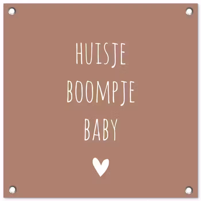 Quotes - Spreuken - Huisje boompje beestje tuinposter los doek klein -3d