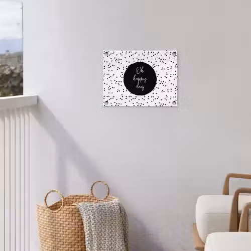 Quotes - Tekst - Oh happy day - Geluk tuinposter los doek klein -sfeer8