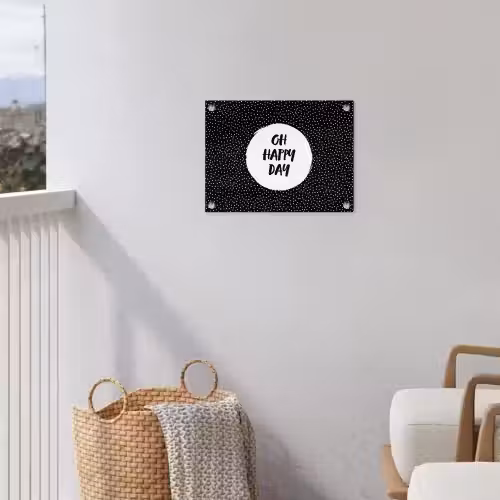 Quotes - Tekst - Oh happy day - Geluk tuinposter los doek klein -sfeer8