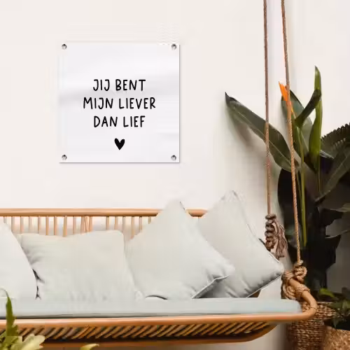 Quotes - Jij bent mijn liever dan lief - Spreuken tuinposter los doek klein -sfeer7