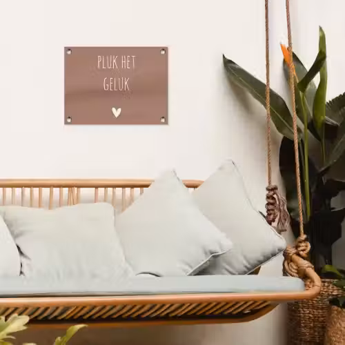 Pluk het geluk - Spreuken - Quotes tuinposter los doek klein -sfeer7