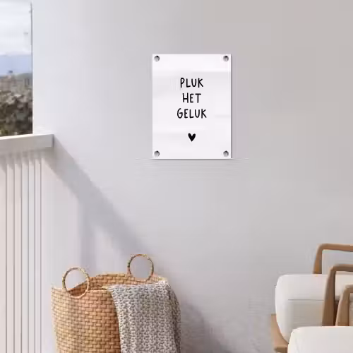 Pluk het geluk - Quotes - Spreuken tuinposter los doek klein -sfeer8