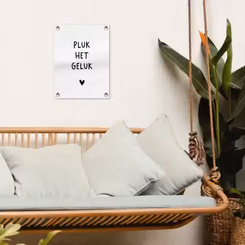 Pluk het geluk - Quotes - Spreuken tuinposter los doek klein -sfeer7