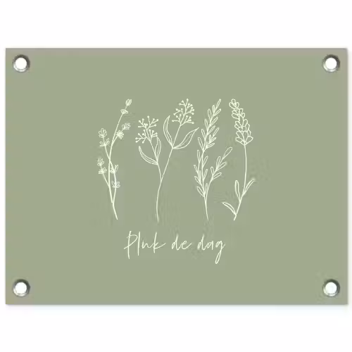 Pluk de Dag tuinposter los doek klein -3d
