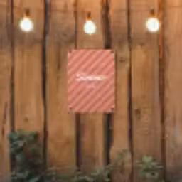 Simmer - Hartjes - Strepen - Roze tuinposter los doek klein -sfeer1