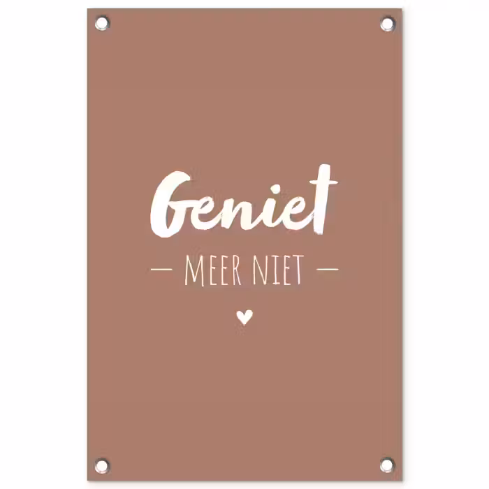 geniet-roze-2-3 tuinposter los doek klein -3d