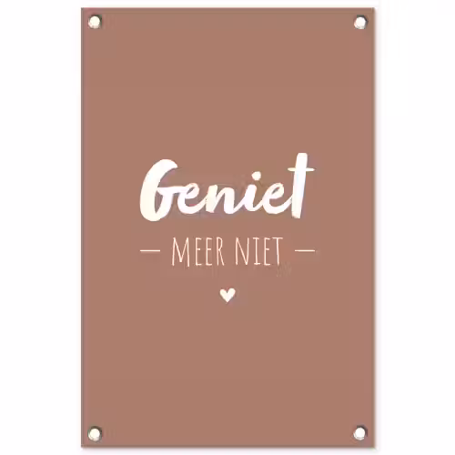 geniet-roze-2-3 tuinposter los doek klein -3d