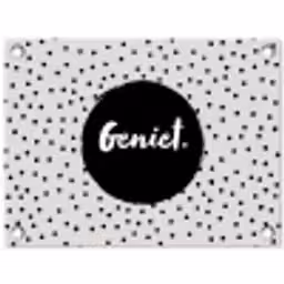 Geniet - Quotes - Tekst - Stippen tuinposter los doek klein -3d