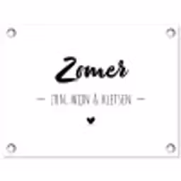 Zomer, zon, wijn & kletsen - Quotes - Tekst - Wijn - Zomer tuinposter los doek klein -3d