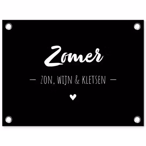 Zomer, zon, wijn & kletsen - Tekst - Zomer - Wijn - Quotes tuinposter los doek klein -3d