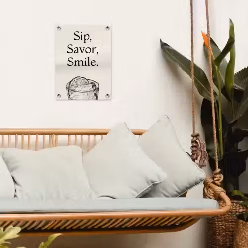 Tekst - Glas - Getekend - Citroen tuinposter los doek klein -sfeer7