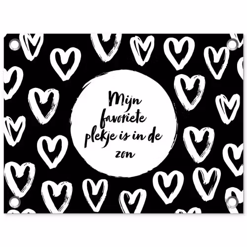 Tekst - Mijn favoriete plekje is in de zon - Quotes - Zomer - Zon tuinposter los doek klein -3d