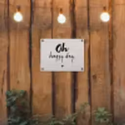 Tekst - Oh happy day - Quotes - Blij tuinposter los doek klein -sfeer1