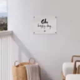 Tekst - Oh happy day - Quotes - Blij tuinposter los doek klein -sfeer8