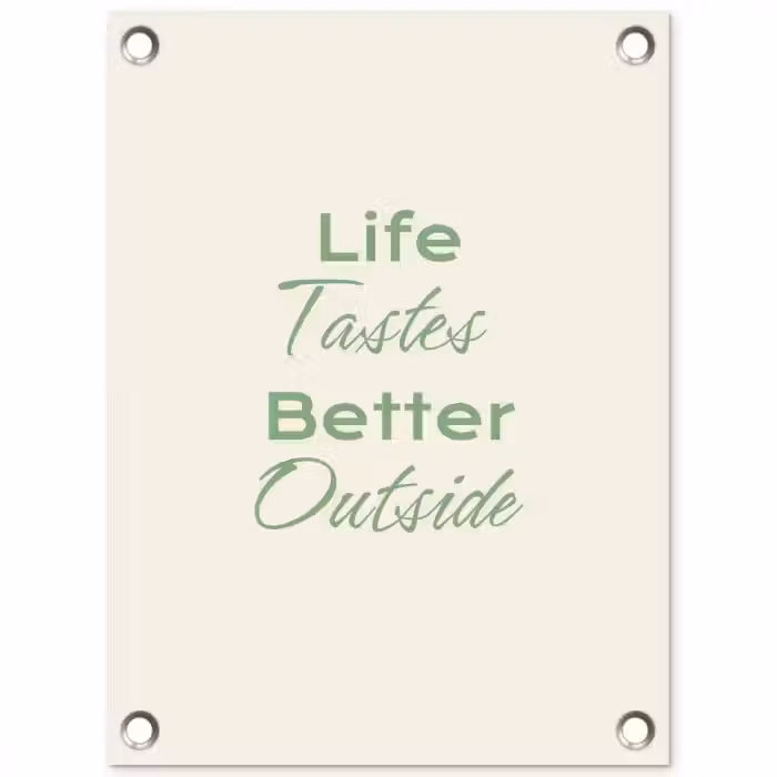 Tekst - Sierlijk - Letters - Groen tuinposter los doek klein -3d
