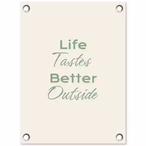 Tekst - Sierlijk - Letters - Groen tuinposter los doek klein -3d