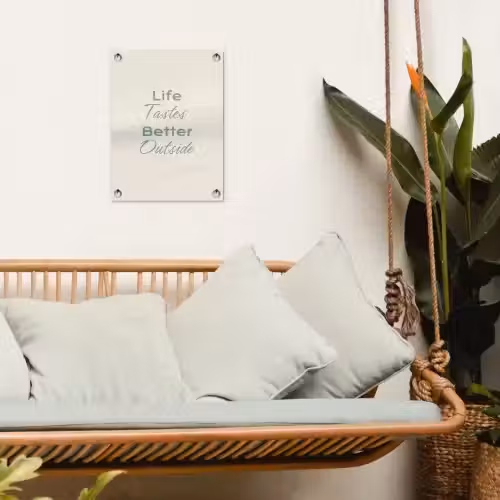Tekst - Sierlijk - Letters - Groen tuinposter los doek klein -sfeer7