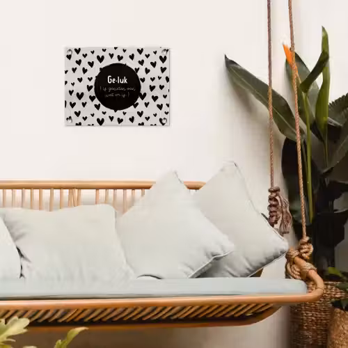 Tekst - Quotes - Geluk (is genieten van wat er is) - Woordenboek - Definitie geluk tuinposter los doek klein -sfeer7