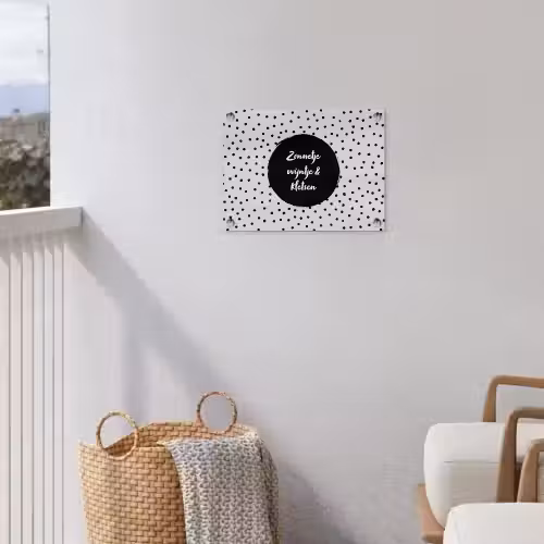 Tekst - Quotes - Zonnetje, wijntje & kletsen - Wijn tuinposter los doek klein -sfeer8