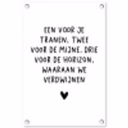 De horizon waaraan we verdwijnen - Quotes - Spreuken - Bløf tuinposter los doek klein -3d