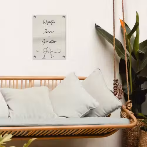 Wijn en Zonnen tuinposter los doek klein -sfeer7
