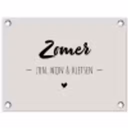 Wijn - Zomer zon, wijn & kletsen - Quotes - Tekst tuinposter los doek klein -3d