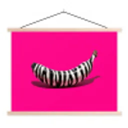Banaan - Zebraprint - Roze textielposter latten blank klein -3d