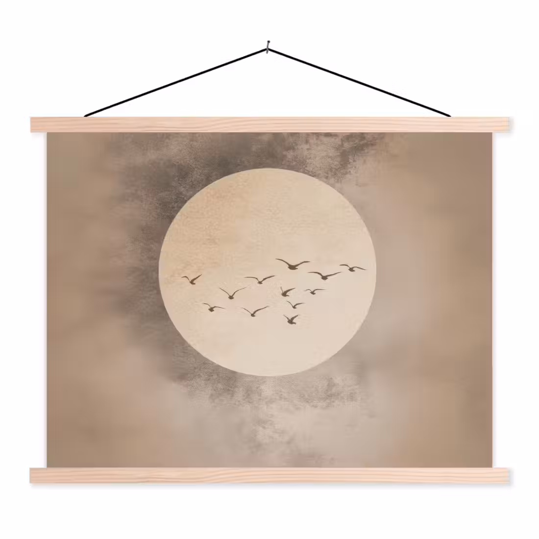 Hanging Poster - Bird - Beige - Japandi