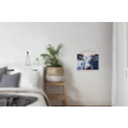 Koe - Delfts - Blauw - Artistiek textielposter latten blank klein -woonkamer
