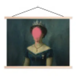 Kroon - Roze druipend verf - Portret textielposter latten blank klein -3d