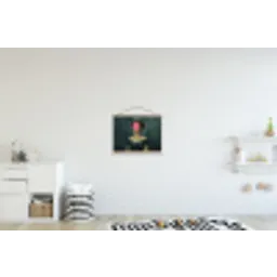 Kroon - Roze druipend verf - Portret textielposter latten blank klein -kinderkamer