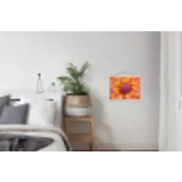Dahlia - Bloem - Oranje textielposter latten blank klein -woonkamer