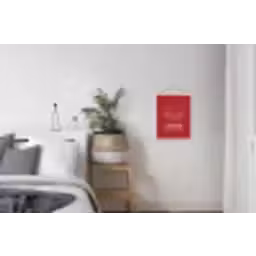Dieprood - Lijntekening - Tekst - Hamburger textielposter latten blank klein -woonkamer