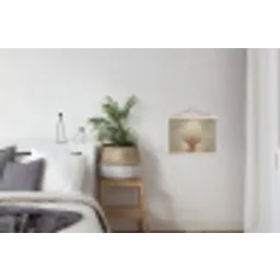 Dromerig - Beige - Paardenbloemzaadjes textielposter latten blank klein -woonkamer