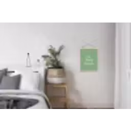 Eten - Drinken - Tekst - Mintgroen textielposter latten blank klein -woonkamer
