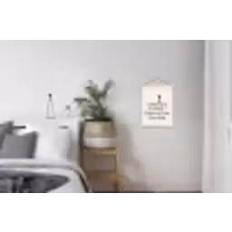 Grill - Uitroepteken - Zwart - Tekst textielposter latten blank klein -woonkamer
