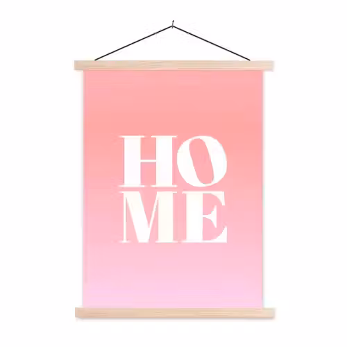 Home - Letters - Groot - Roze textielposter latten blank klein -3d
